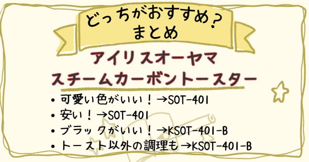 SOT-401とKSOT-401-Bの違いを比較！どっちがおすすめ？まとめ
